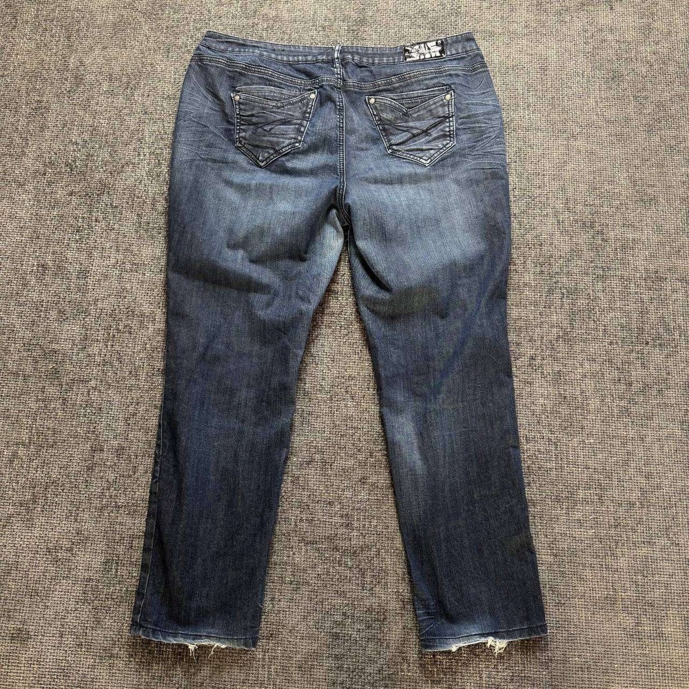 Parasuco Womens 22 Dark Wash Distressed jeans 38x30 Y2K‎ Denim